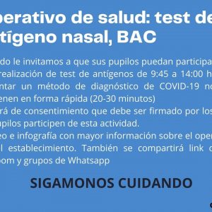 OPERATIVO DE SALUD: TEST ANTÍGENO NASAL BA